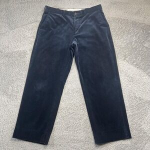 Vintage Polo By Ralph Lauren Pants Mens 35x28 Blue Corduroy Pants Flat Front